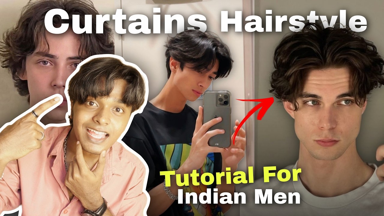 Curtains Hairstyle Men Indian ( No Product ) | TUTORIAL | PistarDreams