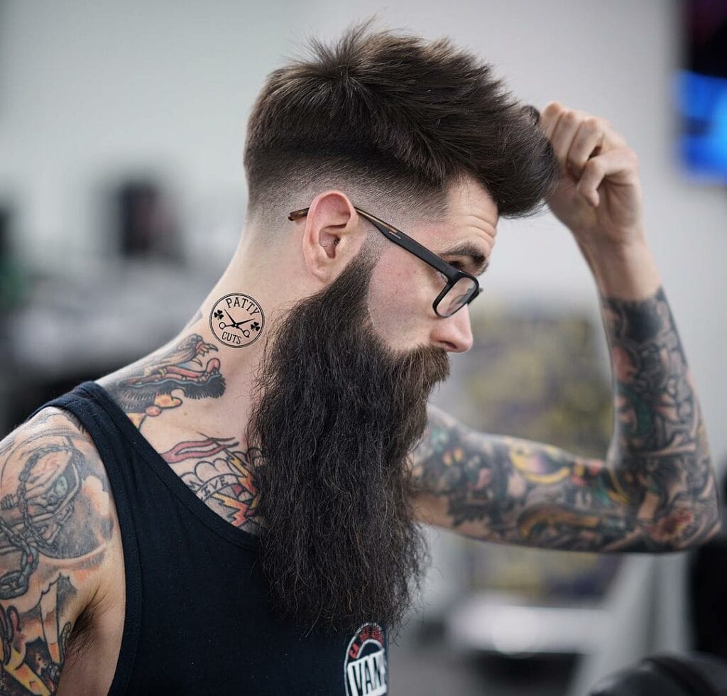 Unlock the Secrets of the Caesar Cut: Nailing the Classic Hairstyle 21 Caesar Cut with tattoo