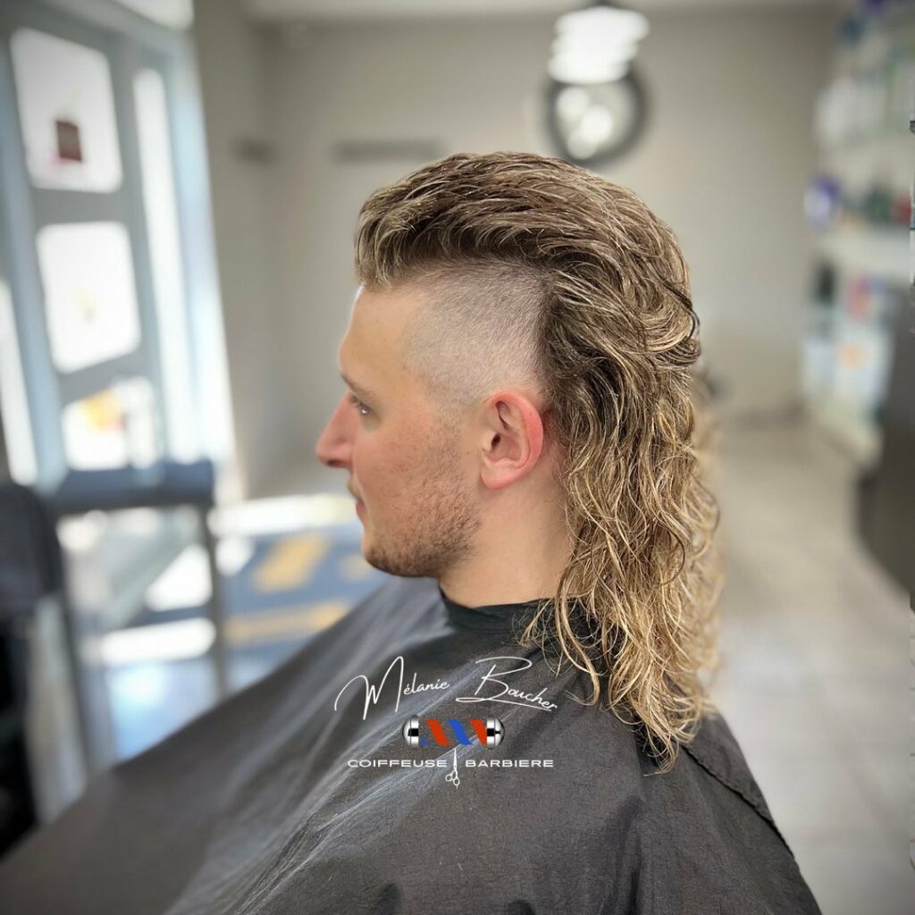 Slick Back and Temple Fade Mullet Hairstyles