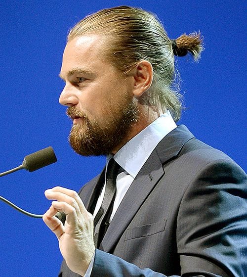 leonardo dicarpio Man Bun Hairstyle
