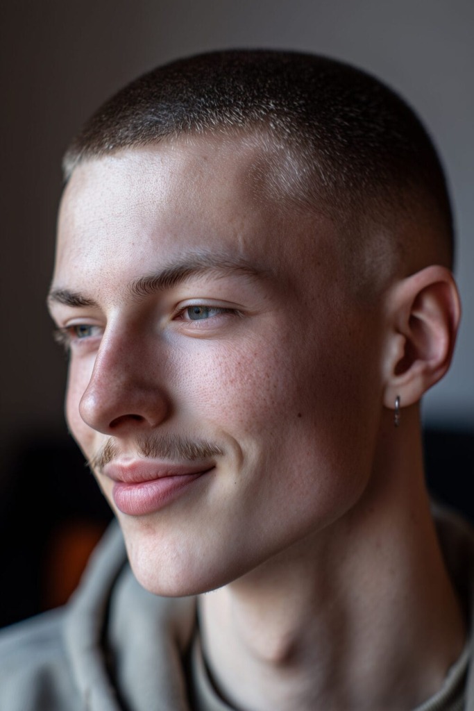 Number 3 Buzz Cut: Clean, Low-Maintenance Style Guide 12 Buzz Cuts with Mustaches 3 Number 3 Buzz Cut: Clean, Low-Maintenance Style Guide